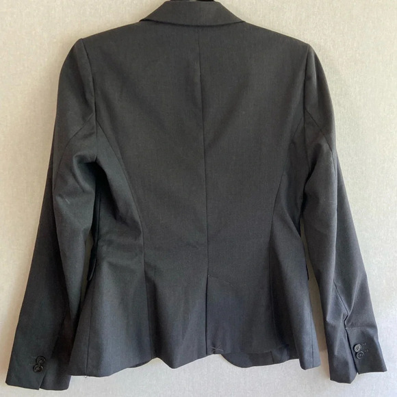 Zara Basic Black 1 button padded Blazer Sz 2 - Picture 2 of 11